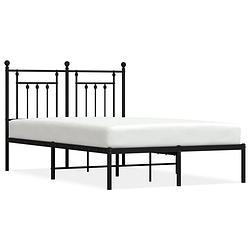 Foto van Vidaxl bedframe met hoofdbord metaal zwart 120x190 cm