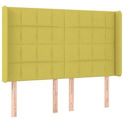 Foto van Vidaxl hoofdbord met randen 147x16x118/128 cm stof groen