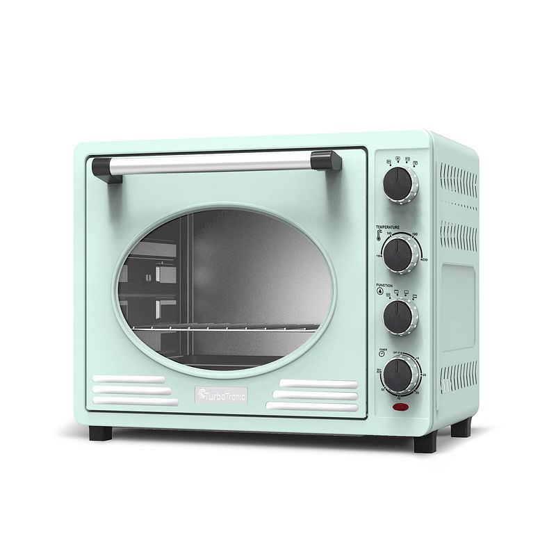 Foto van Turbotronic ev35 retro rvs elektrische oven 35 liter - turquoise
