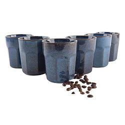 Foto van Otix koffie kopjes - zonder oor - cappuccino - mokken - 6 stuks - 300 ml - koffietassen - aardewerk - bluett