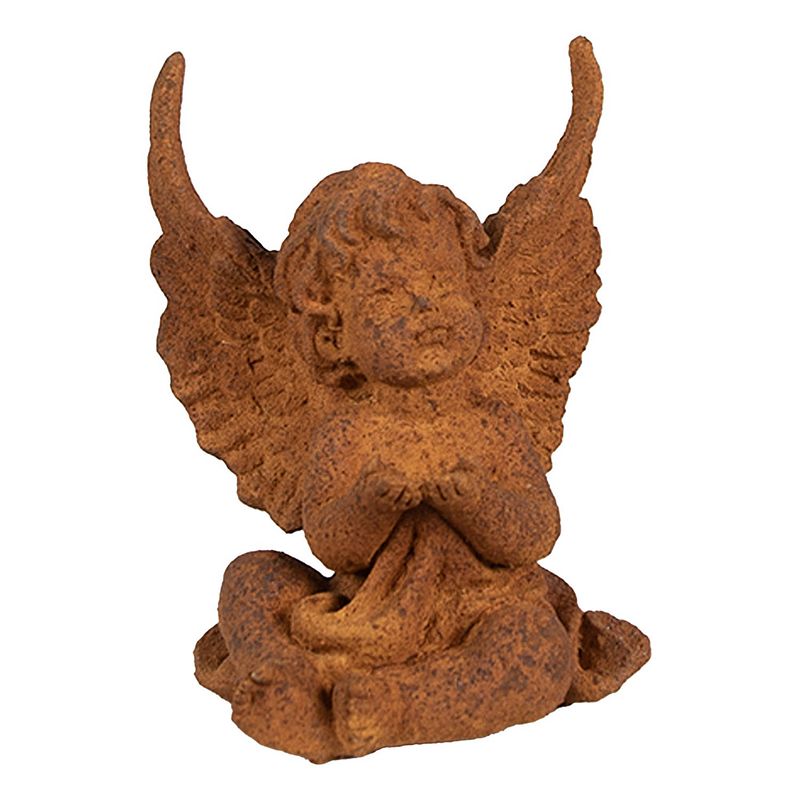 Foto van Clayre & eef decoratie beeld engel 12 cm bruin polyresin religious sculpture bruin religious sculpture