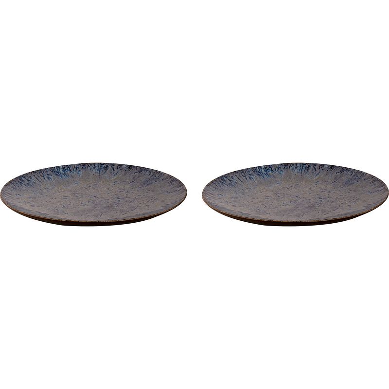 Foto van Palmer bord lester 27 cm blauw zwart stoneware 2 stuk(s)