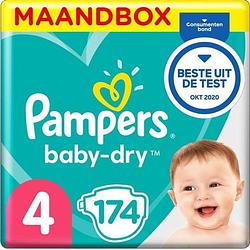Foto van Pampers baby-dry - maat 4 (maxi) 9-14 kg - maandbox 174 stuks - luiers