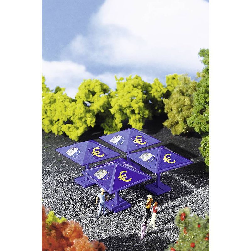 Foto van Vollmer 42003 h0 4-delige set euro-parasol kant-en-klaar model