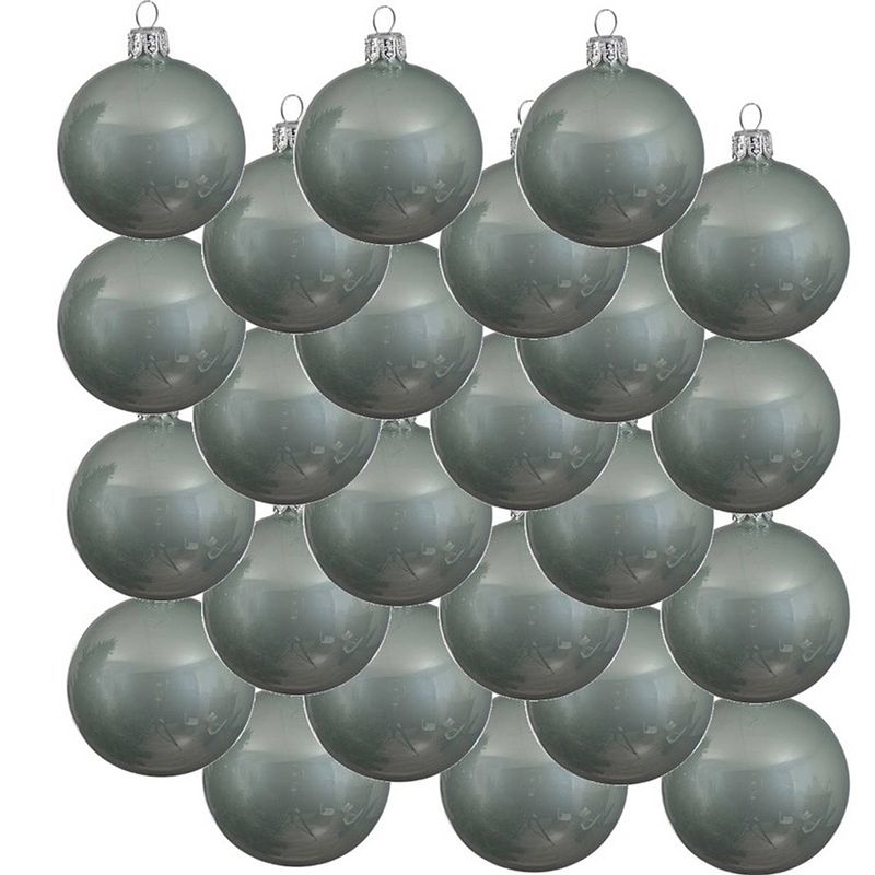 Foto van 24x glazen kerstballen glans mintgroen 6 cm kerstboom versiering/decoratie - kerstbal