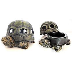 Foto van Decopatent® schildpad tafel asbak - met afneembaar schildpadden deksel