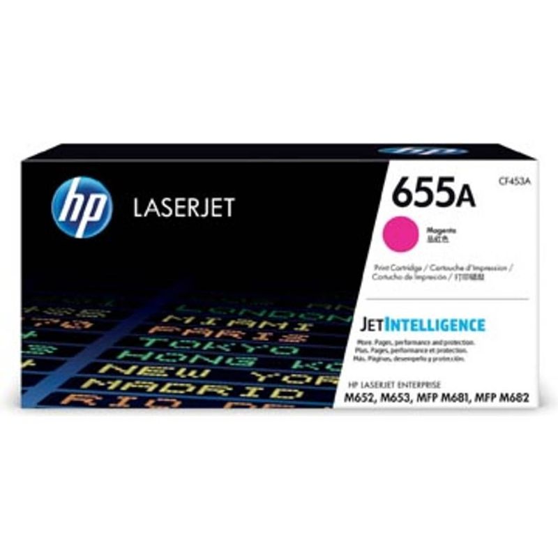 Foto van Hp toner 655a magenta, 10.500 pagina's - oem: cf453a