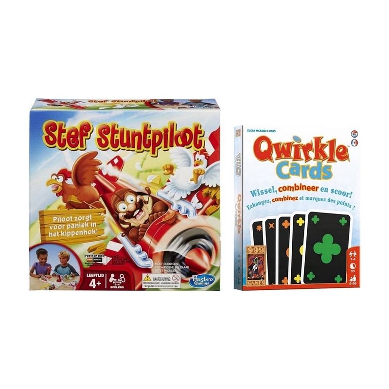 Foto van Spellenbundel - 2 stuks - stef stuntpiloot & qwirkle cards