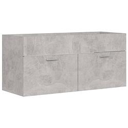 Foto van The living store gootsteenkast betongrijs - 100 x 38.5 x 46 cm - spaanplaat