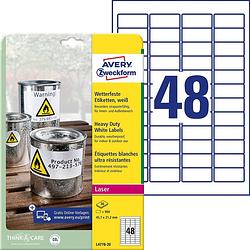 Foto van Avery-zweckform l4778-20 etiketten 45.7 x 21.2 mm polyester folie wit 960 stuk(s) permanent universele etiketten, weerbestendige etiketten laser, kopie