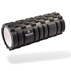 Foto van Matchu sports foam roller zwart - zwart - 33cm - ø 14cm