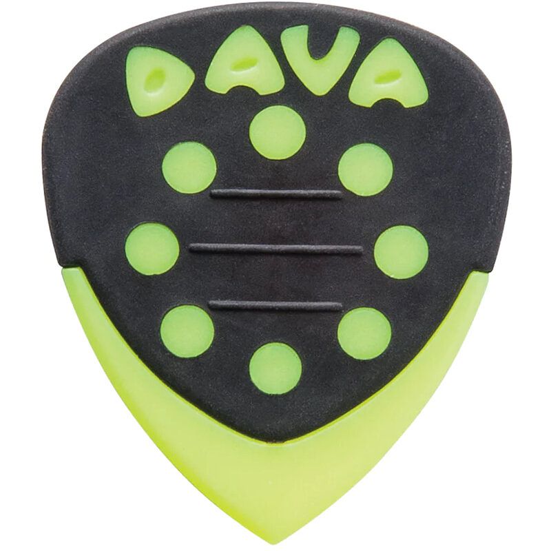 Foto van Dava control grip tips nylon green 6 pack plectrumset