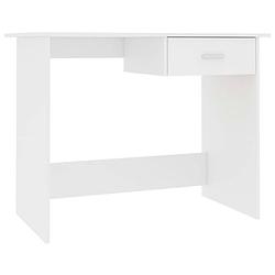 Foto van The living store bureau modern - computerbureau 100x50x76 cm - bewerkt hout - wit - met lade