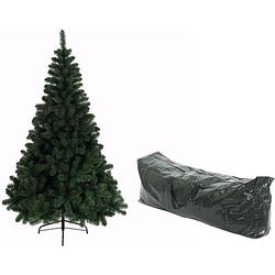 Foto van Kunst kerstboom imperial pine met opbergzak - 525 tips - 180 cm dennengroen - kunstkerstbomen en opbergzakken