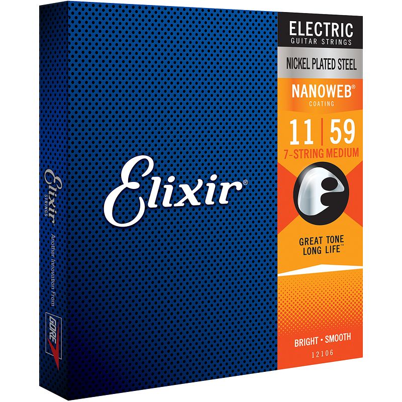 Foto van Elixir 12106 electric nps nanoweb medium 11-59 snarenset