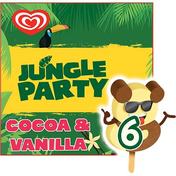 Foto van Ola ijs jungle party 6 stuks 6 x 85ml aanbieding bij jumbo | 2e halve prijs