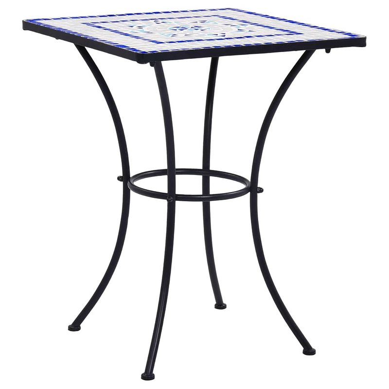 Foto van Vidaxl bistrotafel mozaïek 60 cm keramiek blauw en wit