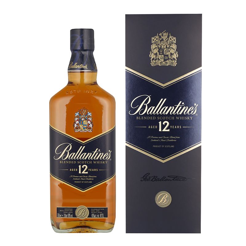 Foto van Ballantine'ss 12 years 70cl whisky + giftbox