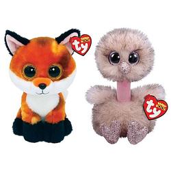 Foto van Ty - knuffel - beanie boo'ss - fox & henna ostrich