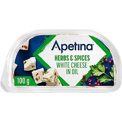 Foto van Apetina herbs & spices white cheese in oil 100g bij jumbo