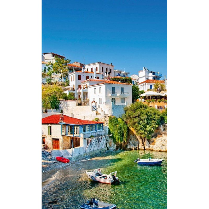 Foto van Dimex greece coast vlies fotobehang 150x250cm 2-banen