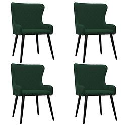 Foto van Vidaxl eetkamerstoelen 4 st fluweel groen