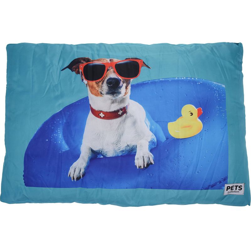 Foto van Pets collection hondenkussen 88 x 58 cm polyester blauw