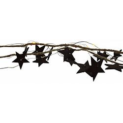 Foto van Peha kerstslinger sterren led 180 cm jute bruin
