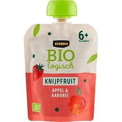 Foto van Jumbo biologisch knijpfruit appel & aardbei 6+ maanden 90g