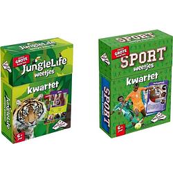 Foto van Spellenbundel - kwartet - 2 stuks - sealife junglelife kwartet & sport weetjes kwartet