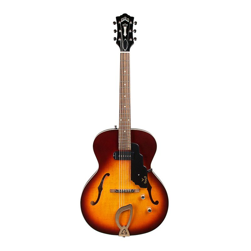 Foto van Guild t-50 slim antique burst hollowbody gitaar