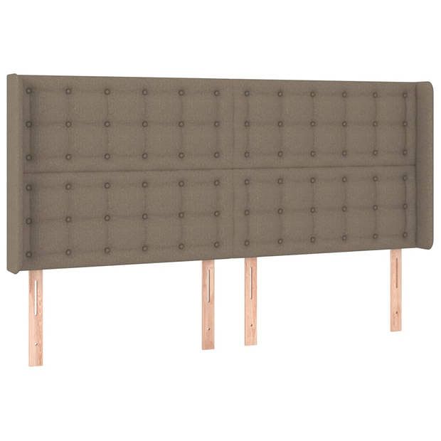 Foto van Vidaxl hoofdbord met randen 203x16x118/128 cm stof taupe