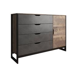 Foto van Meubella dressoir acasia - grijs - eiken - 138 cm