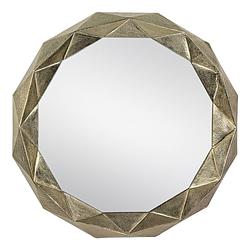 Foto van Womo-design decoratieve wandspiegel goud, ø 68 cm, gemaakt van glas en metalen frame van aluminium