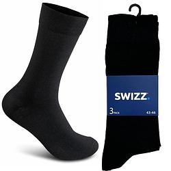 Foto van Swizz casual heren sokken 6 paar - zwart - maat 43/46
