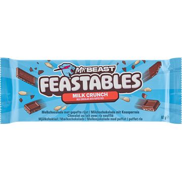 Foto van Feastables mrbeast melk crunch chocolade reep 60g bij jumbo