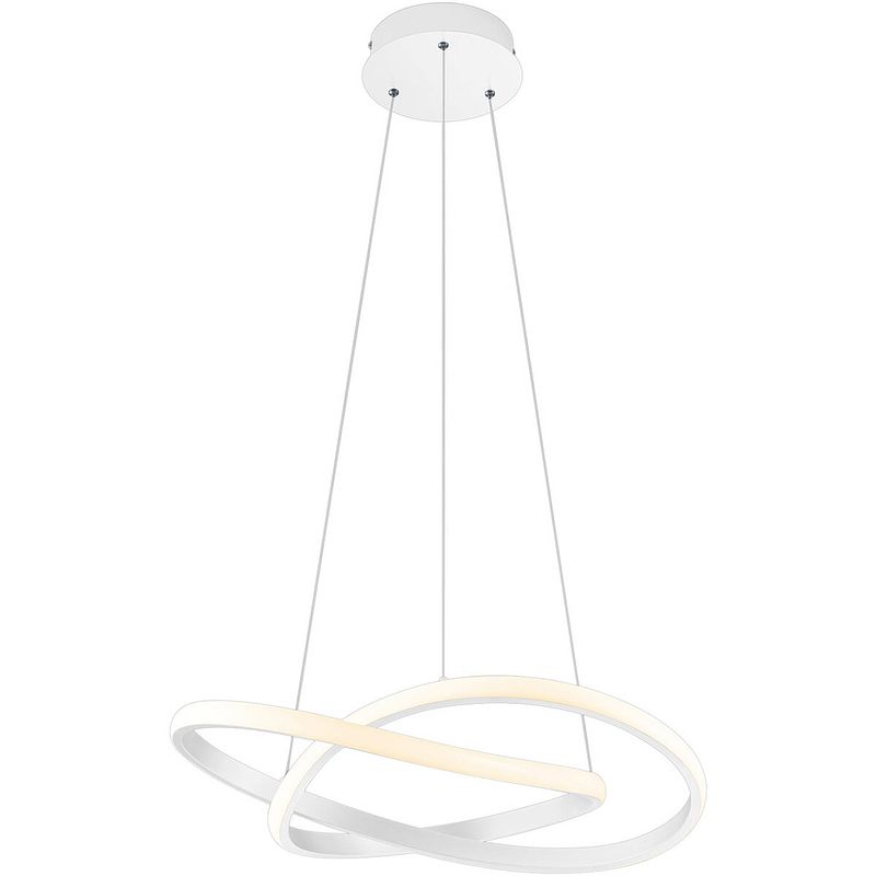 Foto van Led hanglamp - hangverlichting - trion corcy - 27w - natuurlijk wit 4000k - dimbaar - rond - mat wit - aluminium