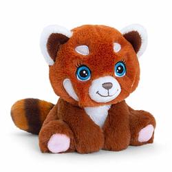 Foto van Keel toys pluche rode panda knuffeldier - rood/wit - zittend - 16 cm - knuffel bosdieren