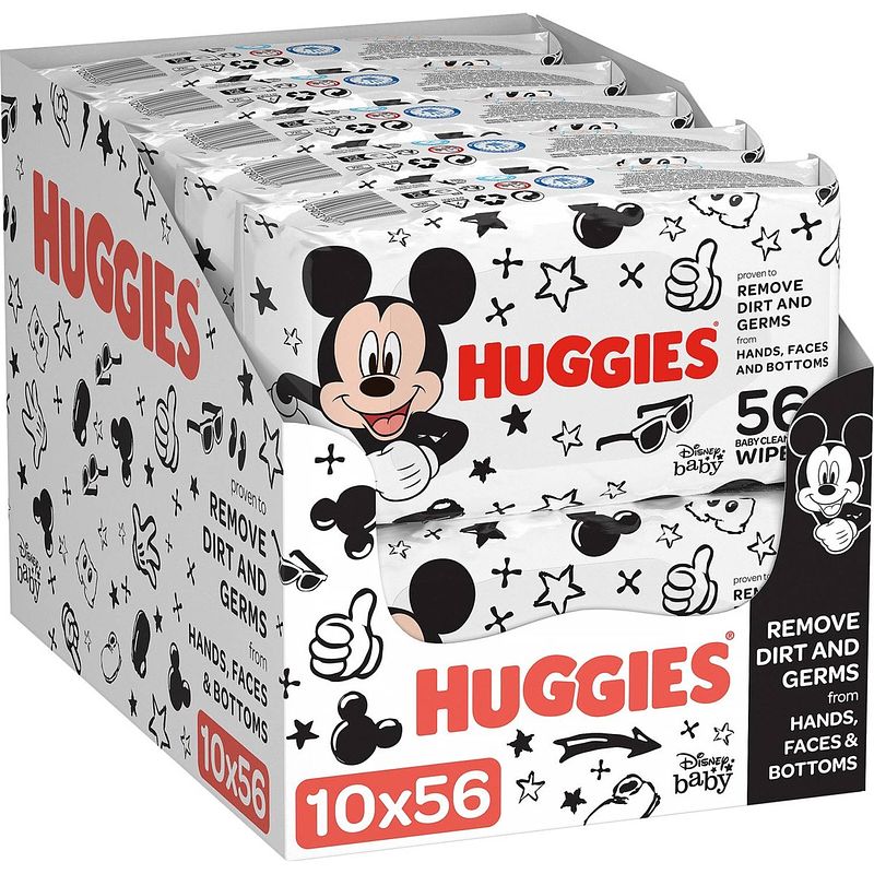Foto van Huggies - billendoekjes - all over clean - mickey mouse - 10 x 56 - 560 stuks