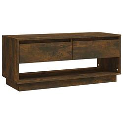 Foto van The living store televisiemeubel tv-kast - 102 x 41 x 44 cm - gerookt eiken