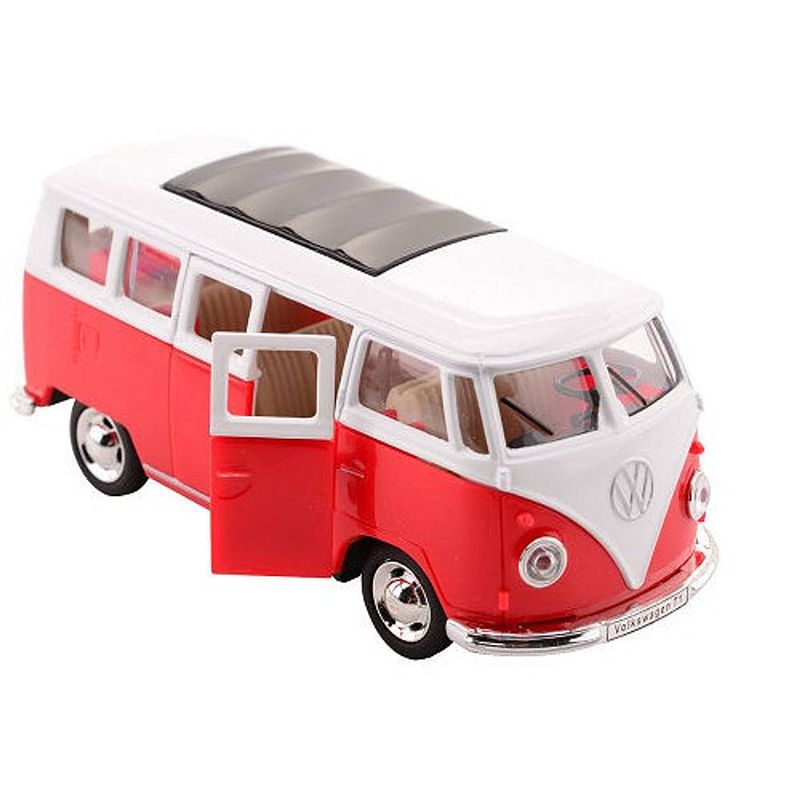 Foto van Johntoy volkswagen bus t1 1:30 die-cast pull back rood