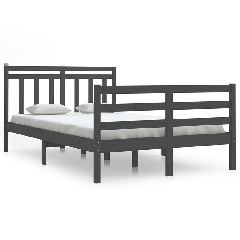 Foto van Vidaxl bedframe massief hout grijs 120x200 cm