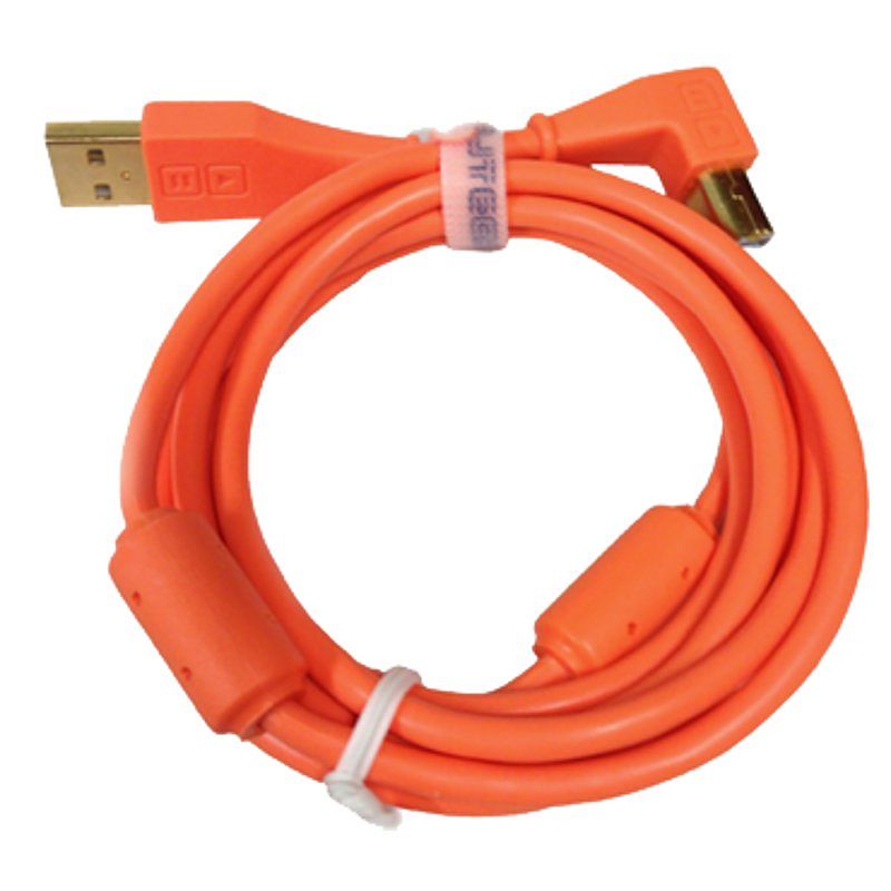 Foto van Dj techtools chroma cable angled usb 1.5 m neon orange