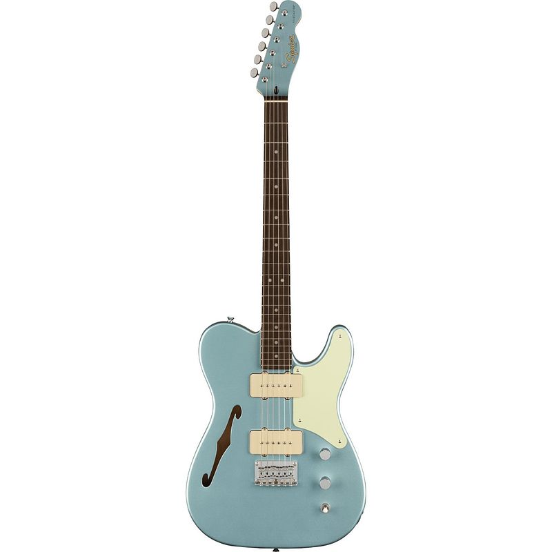 Foto van Squier paranormal cabronita telecaster thinline ice blue metallic il fsr elektrische gitaar