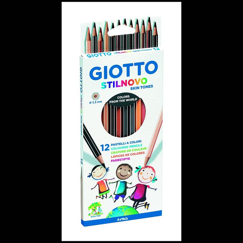 Foto van Giotto giotto stilnovo - hangable box with 12 skin tones colouring pencils (pefc)