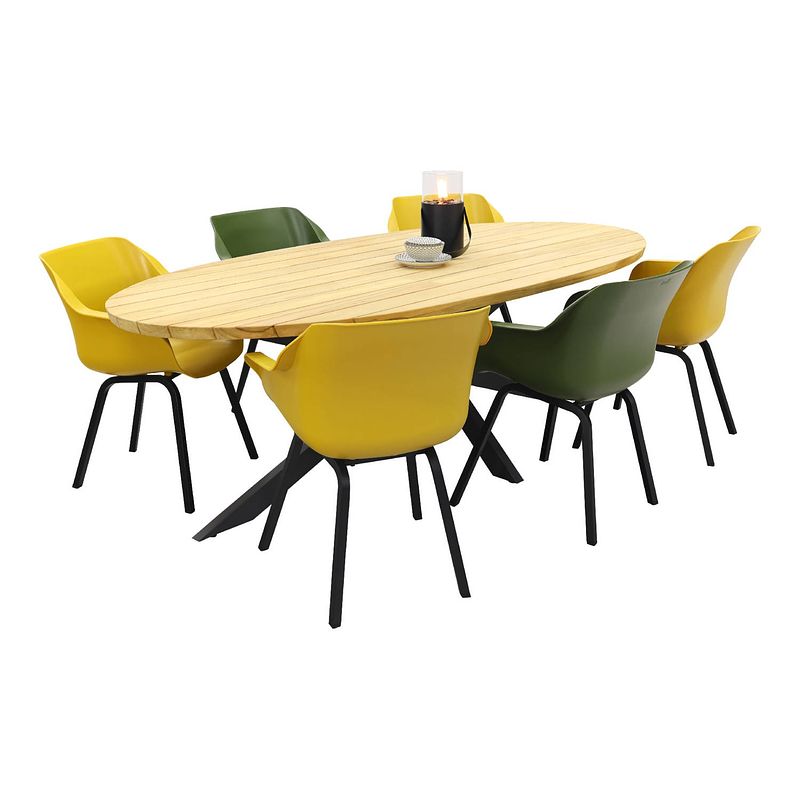 Foto van Hartman sophie element yellow/green/taste prado 240x115 cm. tuinset