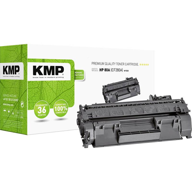 Foto van Kmp h-t233 tonercassette vervangt hp 80a, cf280a zwart 3100 bladzijden compatibel toner