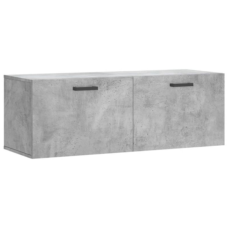 Foto van The living store zwevende wandkast - betongrijs - 100 x 36.5 x 35 cm - duurzaam bewerkt hout