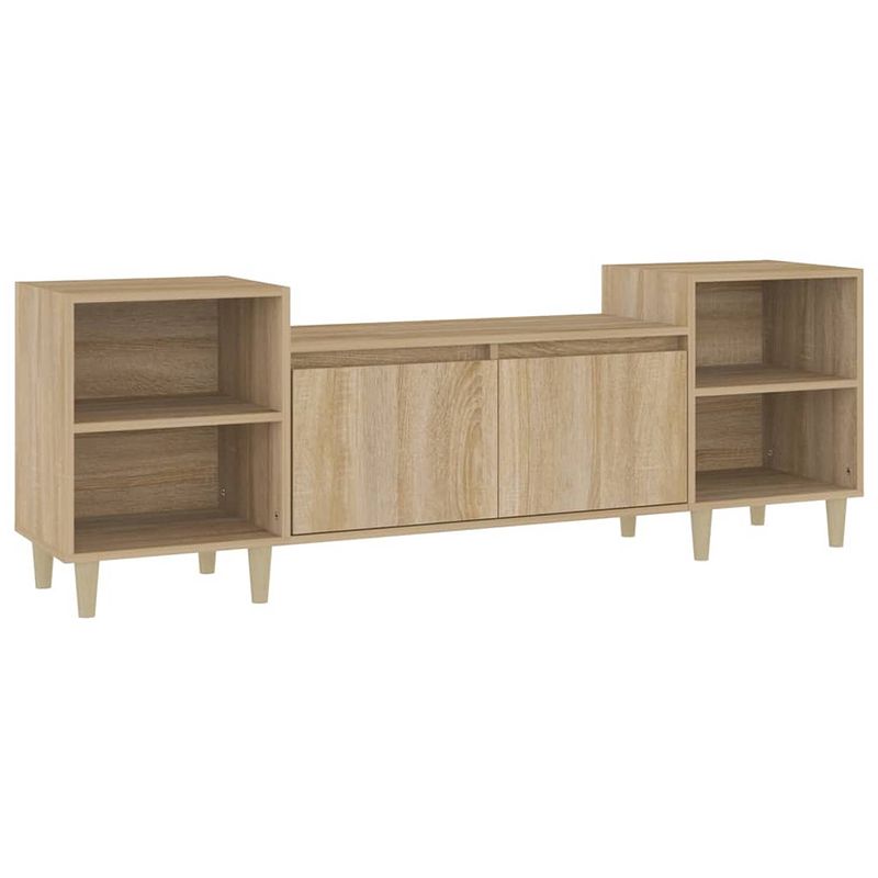 Foto van The living store tv-meubel sonoma eiken - 160 x 35 x 55 cm - stevig bewerkt hout