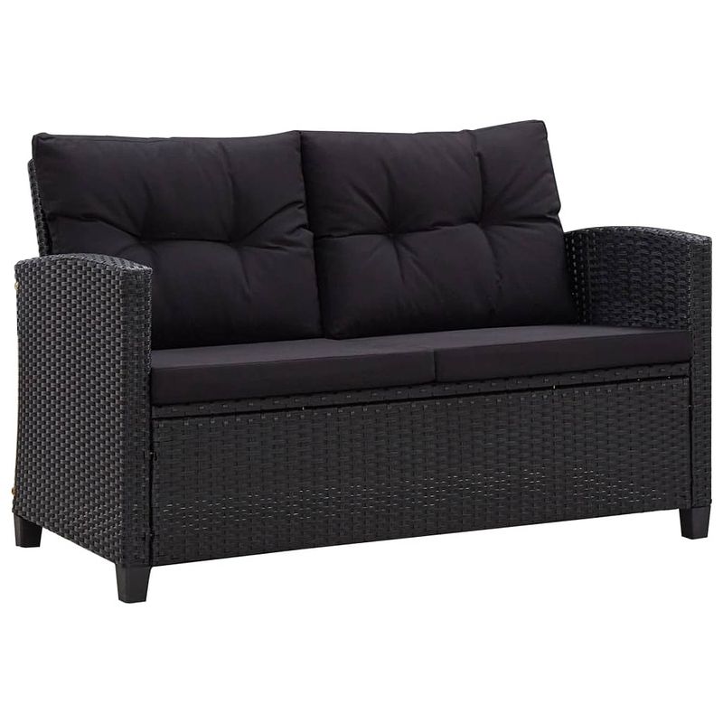 Foto van Infiori 6-delige loungeset met kussens poly rattan zwart